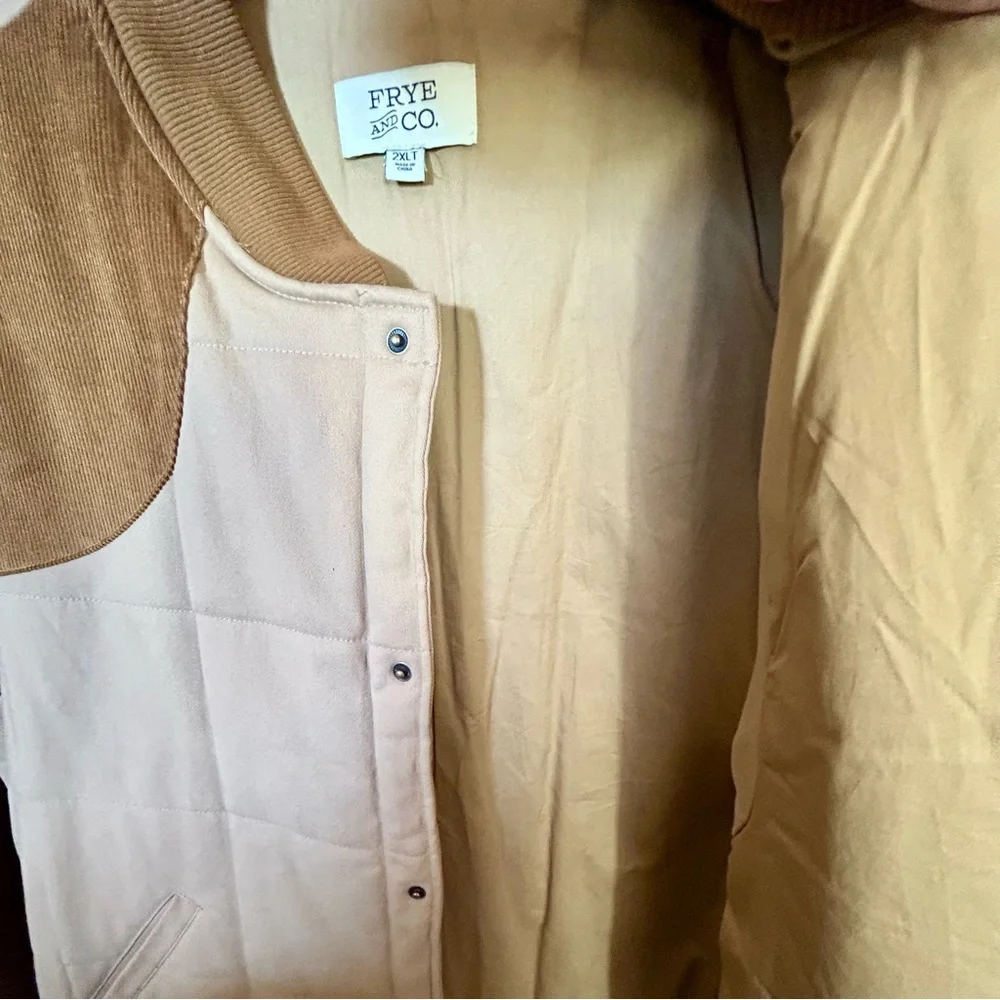 Frye and Co Men’s Tan Quilted Vest 2XLT NWOT